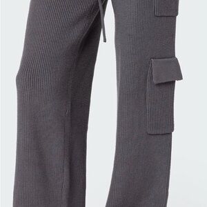 Edikted Gray Ribbed Joggers